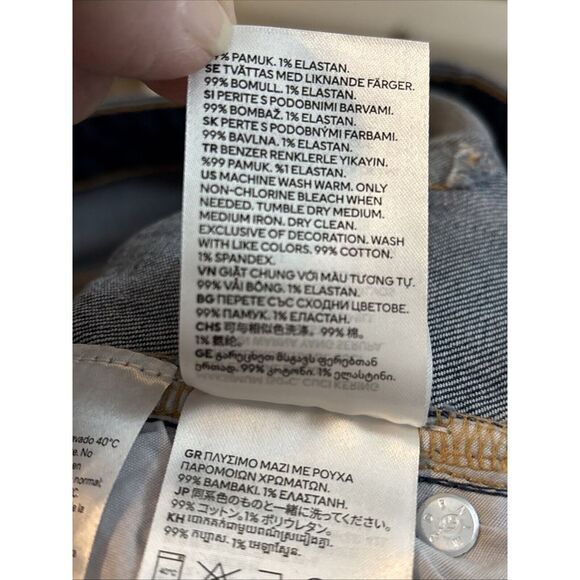 HM &Denim Jeans Womens 12 Blue Cropped Wide Leg High Waist Dark Wash - Picture 10 of 10